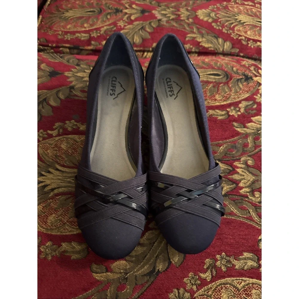 Cliffs By White Mountain Patent Leather Slip On Wedge Pumps Black Size 9M